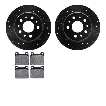 DYNAMIC FRICTION CO 8602-63003, Rotors-Drilled and Slotted-Black with 5000 Euro Ceramic Brake Pads, Zinc Coated 8602-63003